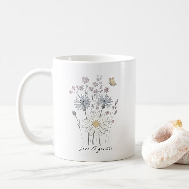 Levande vildblomsfält  kaffemugg (Med munk)