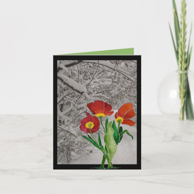 Levande vinter, men Tänka Vår Kort (Framsida)