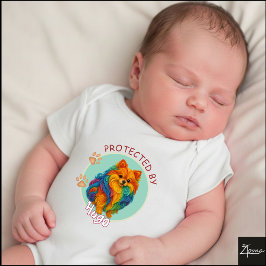 Levande Virvlande Quillad Pomeranian Hund Porträtt T Shirt