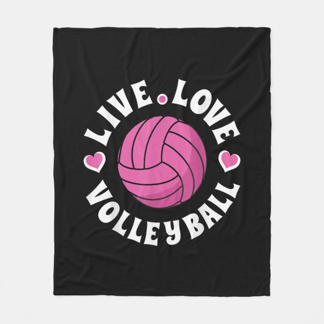 Levande volleyboll för kvinnor flickor Volleyball  Fleecefilt (Framsidan)