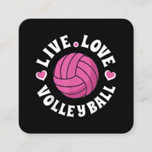 Levande volleyboll för kvinnor flickor Volleyball Fyrkantigt Visitkort