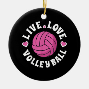 Levande volleyboll för kvinnor flickor Volleyball Julgransprydnad Keramik