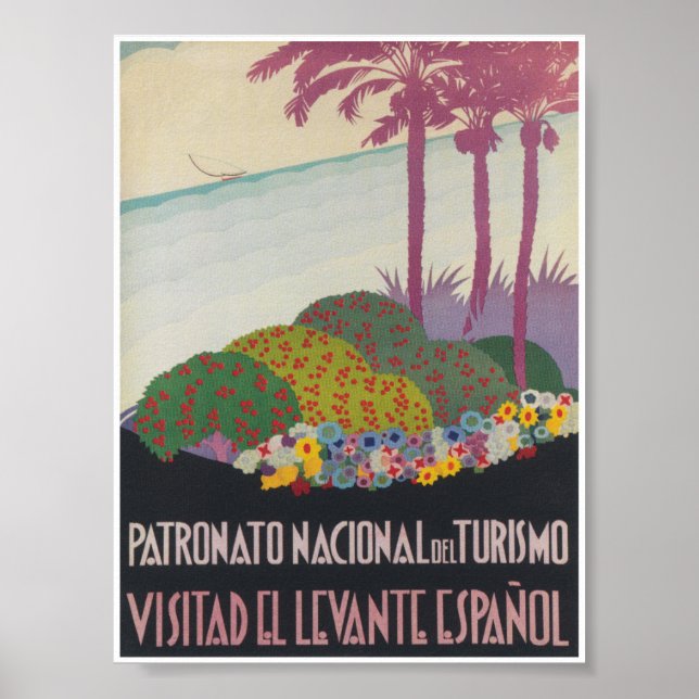 Levante Spanien Vintage resor Poster (Framsidan)