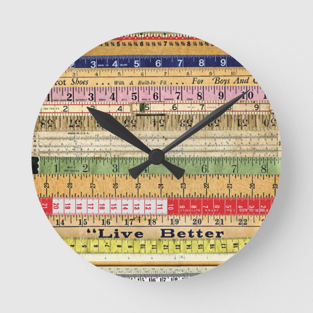 LEVE BÄTTRE RULERS REGLER COLORFUL SCRAPBOOKOKE GR RUND KLOCKA (Framsida)