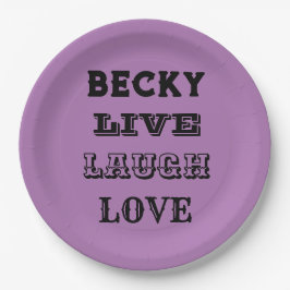 LEVE LAUGH KÄRLEK NAMN LILA MODERN PAPPER