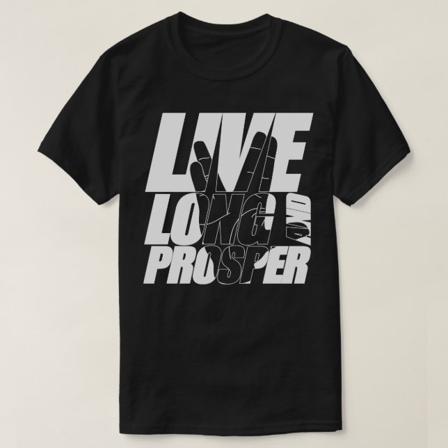 LEVE LONG and PROSPER Quote Meme slogan med silho T Shirt (Design framsida)