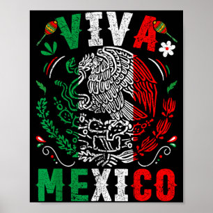 Leve Mexikos flagga mexikanska självständighetsdag Poster