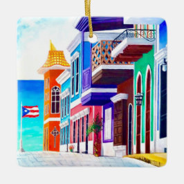 ¡Leve Puerto Rico! Julgransprydnad Keramik