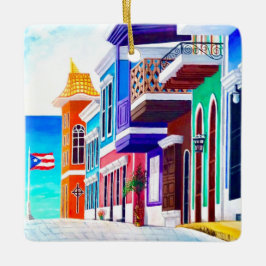 ¡Leve Puerto Rico! Julgransprydnad Keramik