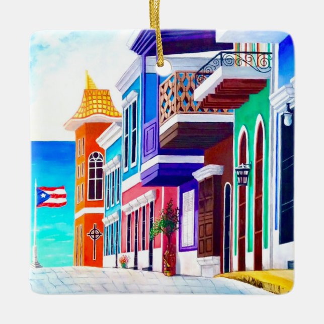 ¡Leve Puerto Rico! Julgransprydnad Keramik (Framsida)