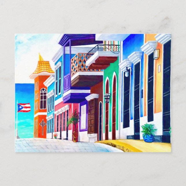 ¡Leve Puerto Rico! Vykort (Framsida)