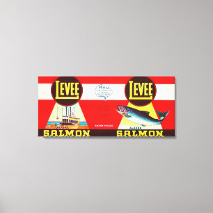 Leveen brännmärker laxetiketten Seattle, WA Canvastryck