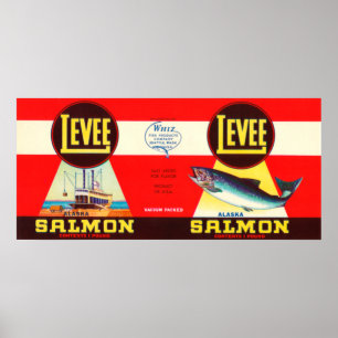 Leveen brännmärker laxetiketten Seattle, WA Poster