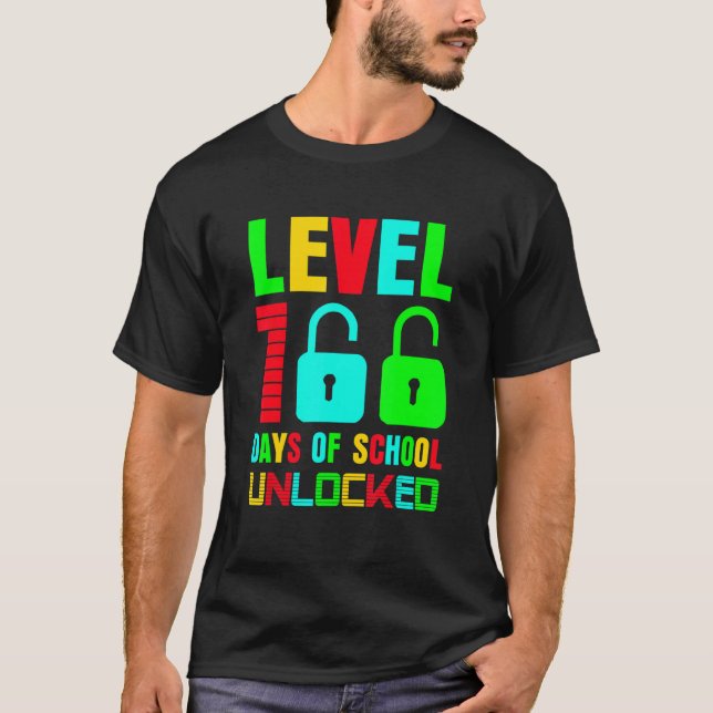 Level 100 Day Of School Unlocked Gaming Gamer Cute T Shirt (Framsida)