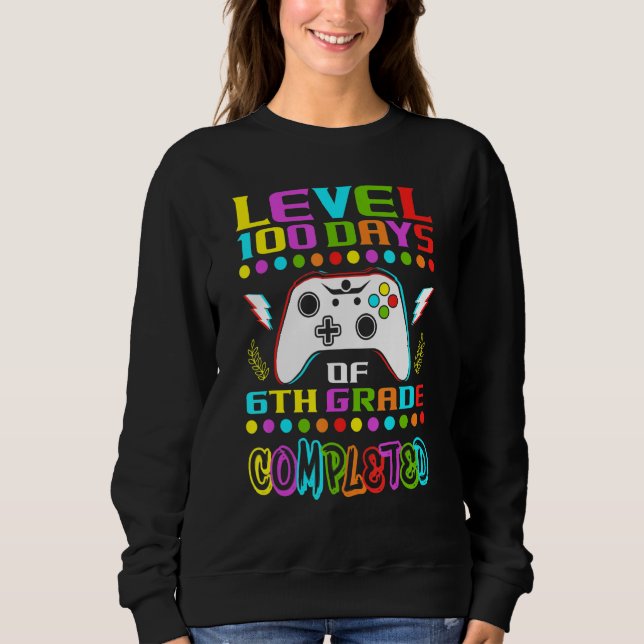 Level 100 Days Of 6th Grade Primary School Game Co T Shirt (Framsida)