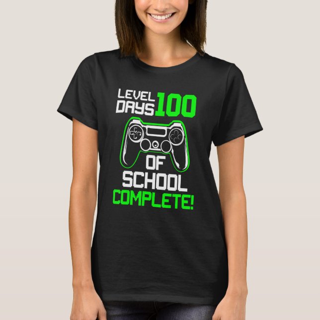 Level 100 Days Of School Complete Video Games Boys T Shirt (Framsida)