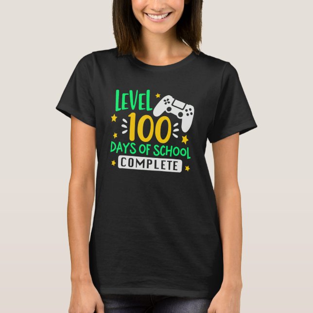 Level 100 Days Of School Complete Video Games Boys T Shirt (Framsida)