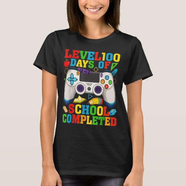 Level 100 Days Of School Unlocked Boys 100th Day O T Shirt (Framsida)