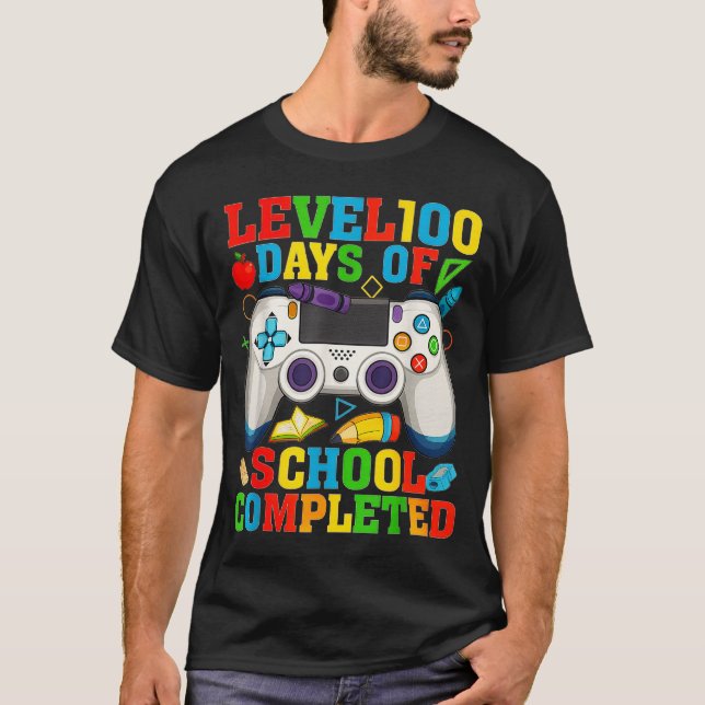 Level 100 Days Of School Unlocked Boys 100th Day O T Shirt (Framsida)
