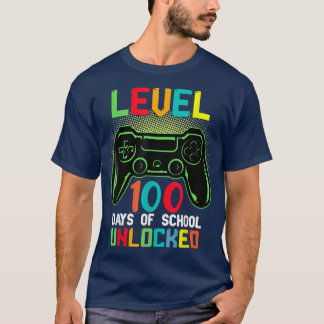 Level 100 Days Of School Unlocked Gamer Video Game T Shirt