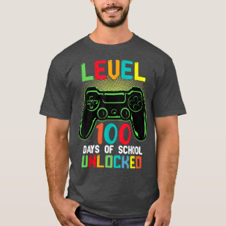 Level 100 Days Of School Unlocked Gamer Video Game T Shirt