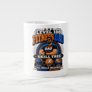 Level 100 Fitness Pappa Tröja – Skill Tree Gym Pap Jumbo Mugg