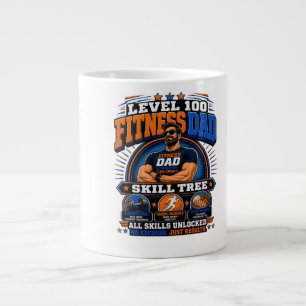 Level 100 Fitness Pappa Tröja – Skill Tree Gym Pap Jumbo Mugg
