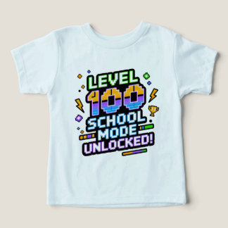 Level 100 School Mode Unlocked 100th Day of School T Shirt
