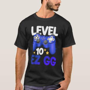 Level 10 EZ GG 10th Gamer Boy Teenager Controller T Shirt