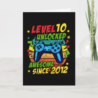 Level 10 Unlocked Awesome 2012 Game 10th Birthday Kort