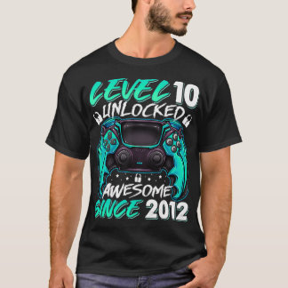Level 10 Unlocked Awesome Since 2012 10th Birthday T Shirt