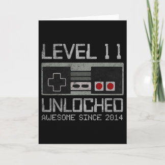 Level 11 Unlocked 11th Birthday 11 Year Old Video  Kort