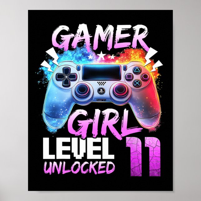 Level 11 Unlocked Awesome 2014 Video Game 11th Bir Poster (Framsidan)