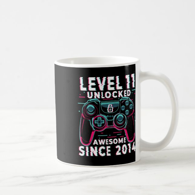Level 11 Unlocked Video Game 11th Birthday Gamer B Kaffemugg (Höger)