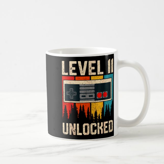 Level 11 Unlocked Video Game Controller Birthday M Kaffemugg (Höger)