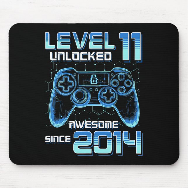 Level 11 Unlocked Video Game Party 11th Birthday G Musmatta (Framsidan)