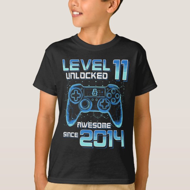 Level 11 Unlocked Video Game Party 11th Birthday G T Shirt (Framsida)