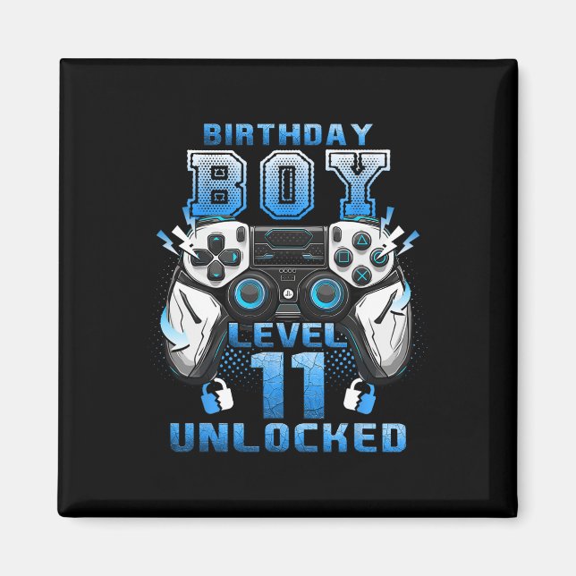 Level 11 Unlocked Video Gamer 11th Birthday Boys  Magnet (Framsidan)