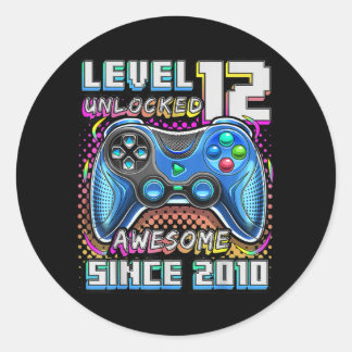 Level 12 Unlocked Awesome 2010 Video Game 12th Runt Klistermärke