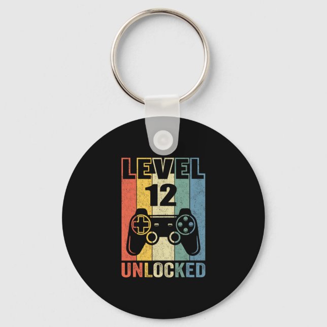 Level 12 Unlocked Shirt Funny Video Gamer 12th Bir Nyckelring (Framsida)