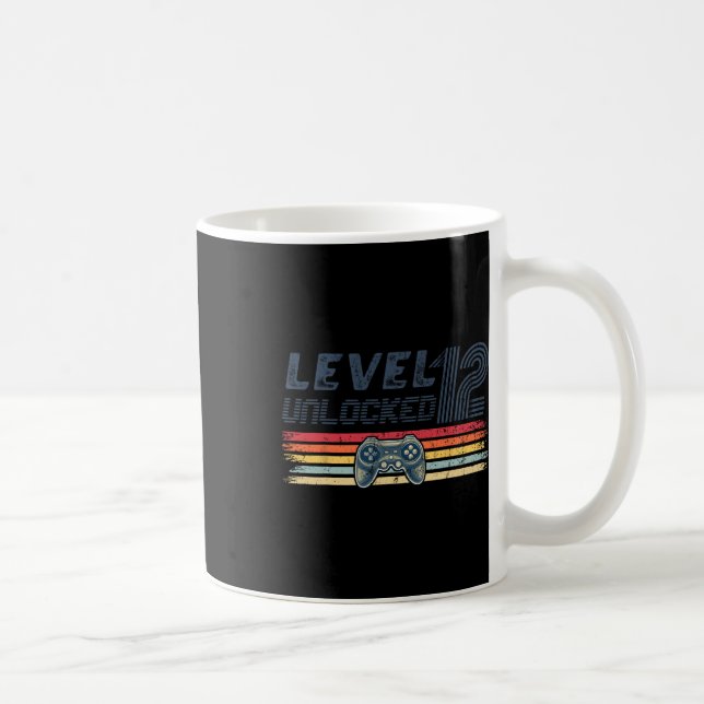 Level 12 Unlocked Video Game 12th Birthday Gamer B Kaffemugg (Höger)