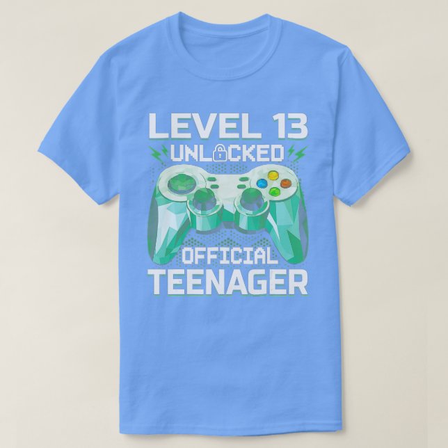 Level 13 Unlocked  13th Video  Birthday Gift  (25) T Shirt (Design framsida)