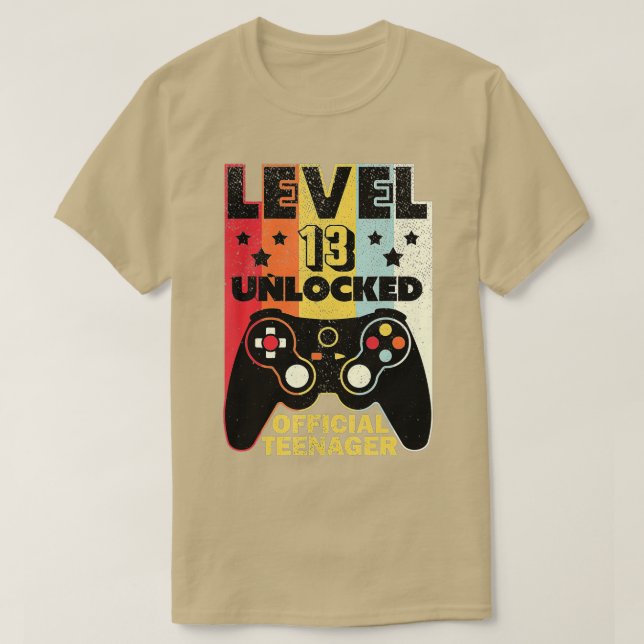 Level 13 Unlocked  13th Video  Birthday Gift  (44) T Shirt (Design framsida)