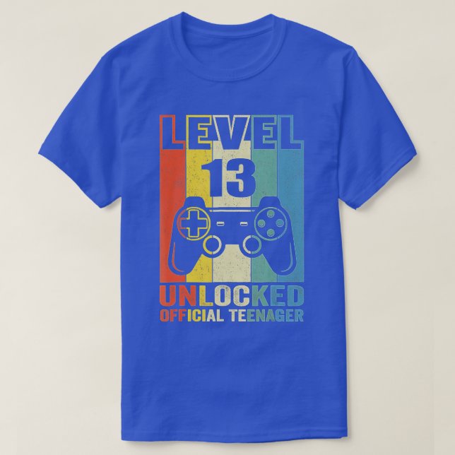 Level 13 Unlocked  13th Video  Birthday Gift  (89) T Shirt (Design framsida)