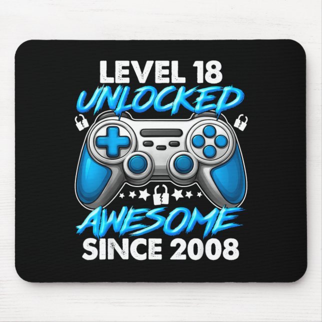 Level 18 Unlocked 18 Year Old Boys 18th Birthday B Musmatta (Framsidan)