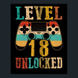Level 18 Unlocked 18th Birthday Born 2004 Style Poster<br><div class="desc">Level 18 Unlocked 18th Birthday Gift Shirt Born 2004 Vintage Style</div>