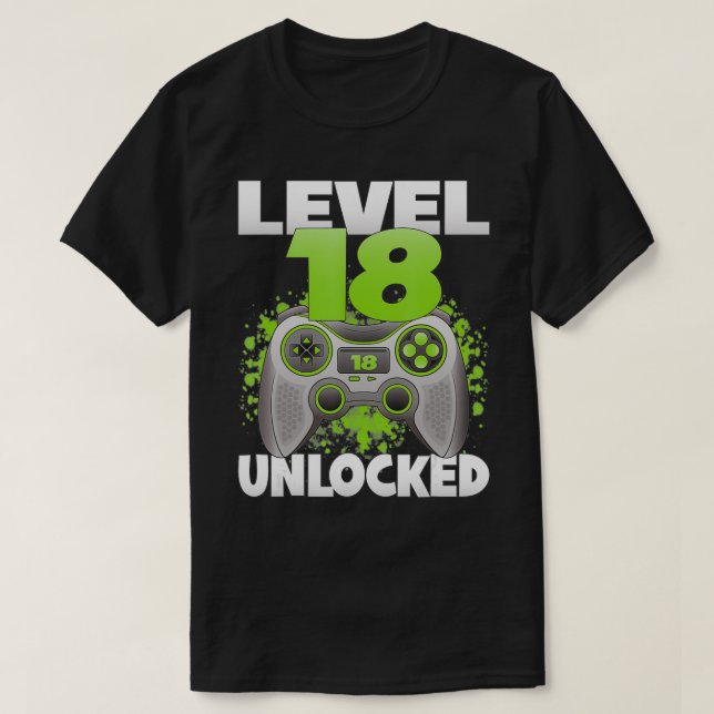 Level 18 Unlocked Video Gaming 18th Birthday 2004  T Shirt (Design framsida)