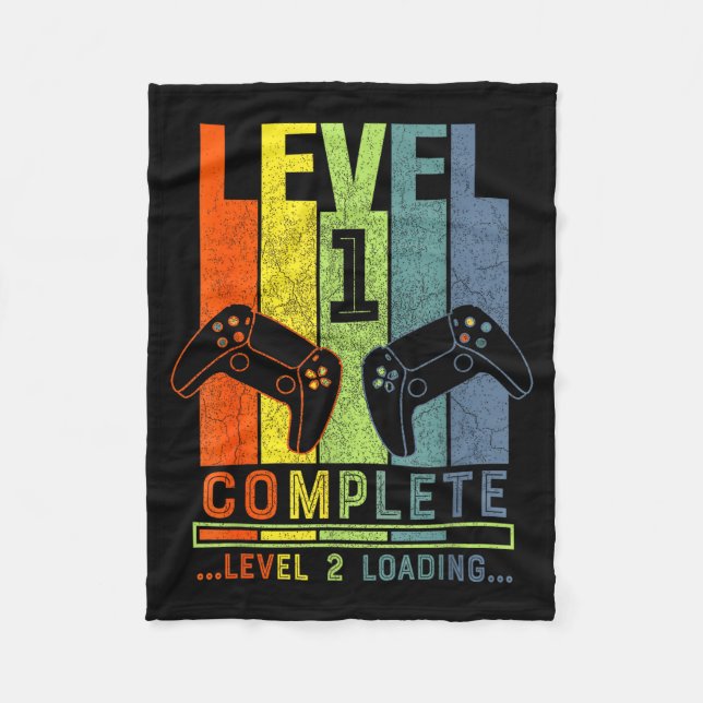 Level 1 Complete Gamer Gift 1 Years Wedding Annive Fleecefilt (Framsidan)