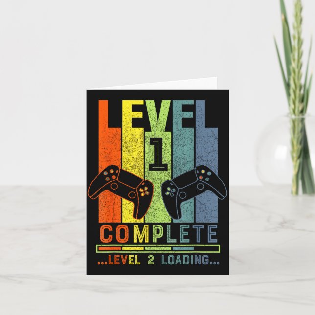 Level 1 Complete Gamer Gift 1 Years Wedding Annive Kort (Framsida)