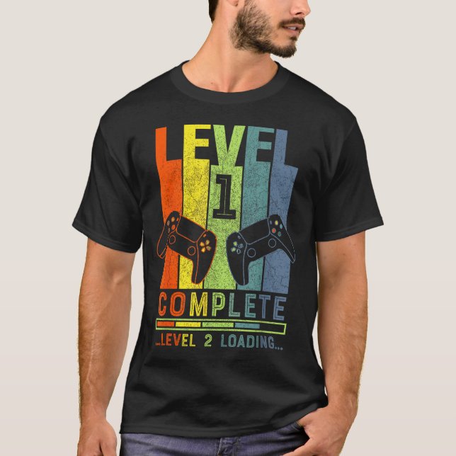 Level 1 Complete Gamer Gift 1 Years Wedding Annive T Shirt (Framsida)